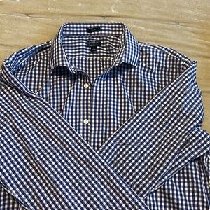 Red, White, and Blue check long sleeved men’s shirt